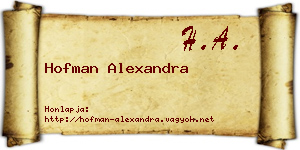 Hofman Alexandra névjegykártya